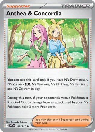 Anthea & Concordia 182/217  - Reverse Holofoil ME Ascended Heroes - Uncommon