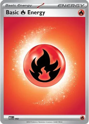 Basic Fire Energy 002  - Reverse Holofoil MEE Mega Evolution Energies - Common