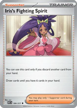 Iris's Fighting Spirit 190/217  - Reverse Holofoil ME Ascended Heroes - Uncommon
