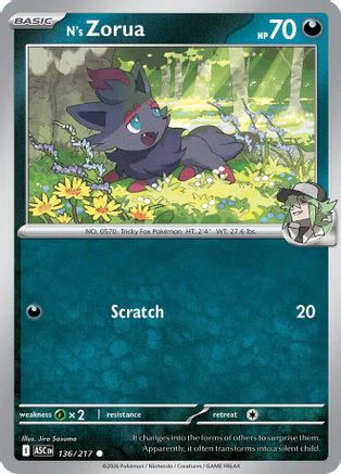 N's Zorua 136  ME Ascended Heroes - Common